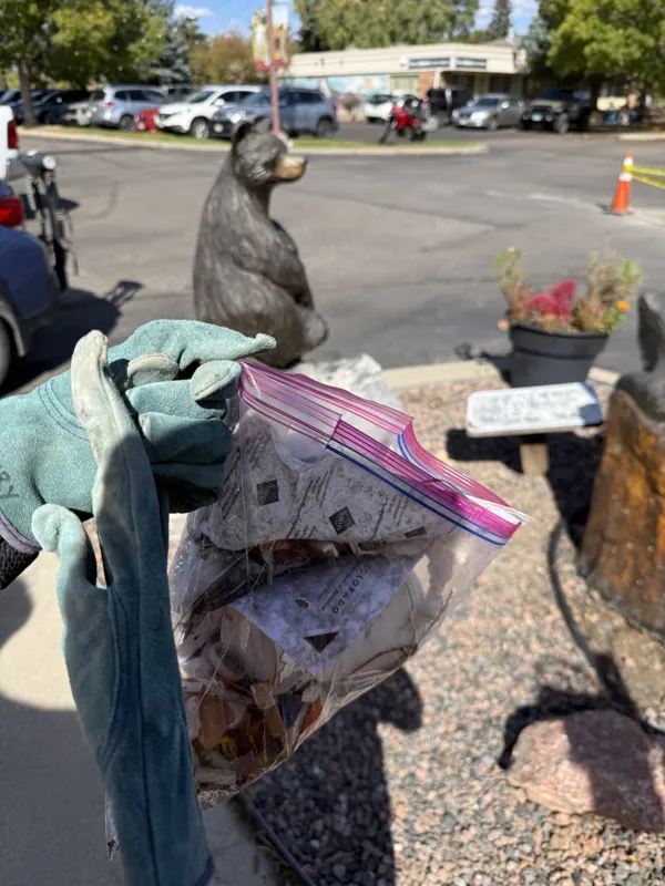 Waiting on an appointment, perfect time to clean up parking lot trash
