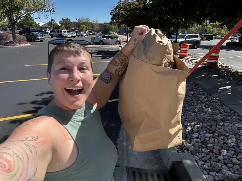 Waiting on a friend, let’s pick up trash.